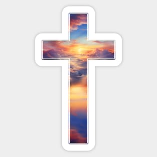 Peaceful Cross Sticker